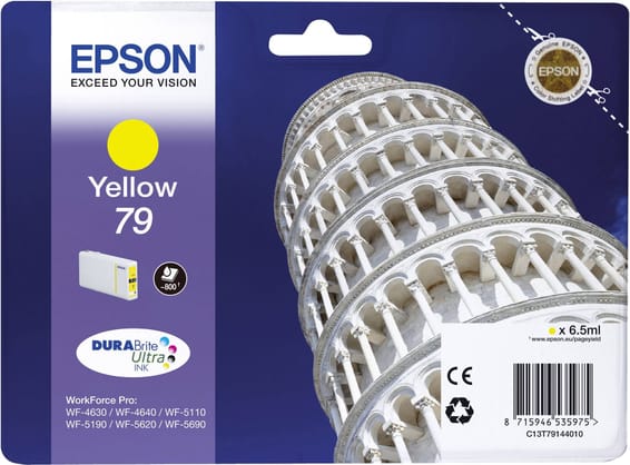 Epson 79 Jaune - Cartouche d'encre Epson "TOUR DE PISE" d'origine (C13T79144010)