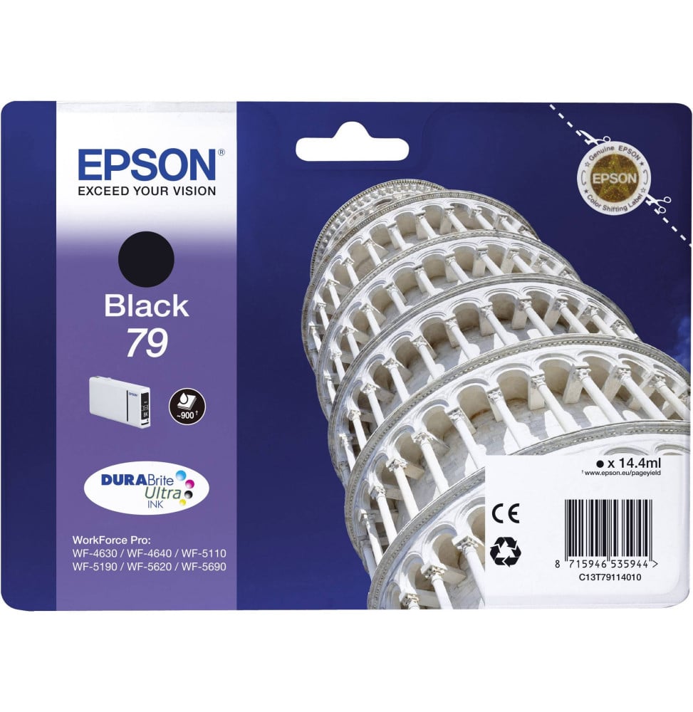 Cartouche d'encre EPSON (TOUR DE PISE) T7911 - Noire (C13T79114010) Cartouche d'encre EPSON (TOUR DE PISE) T7911 - Noire (C13T79114010)