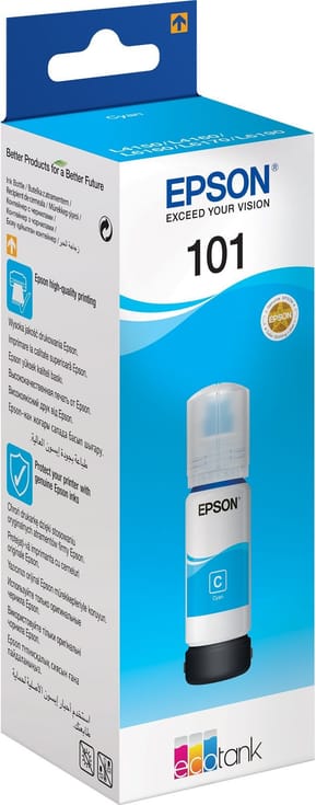 Epson 101 Cyan - Bouteille d'encre Epson EcoTank d'origine (C13T03V24A)