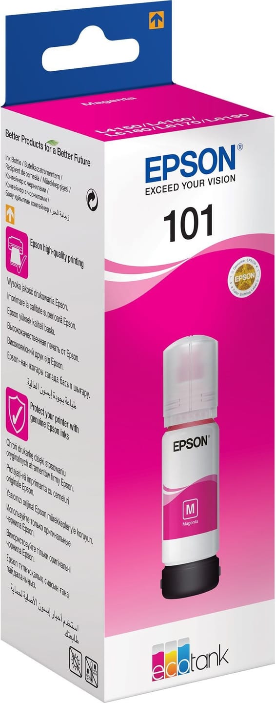 Epson 101 Magenta - Bouteille d'encre Epson EcoTank d'origine (C13T03V34A)