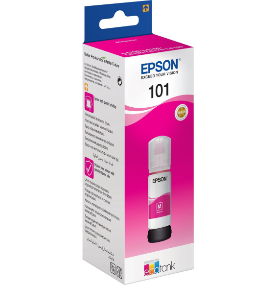 Epson 101 Magenta - Bouteille d'encre Epson EcoTank d'origine (C13T03V34A)