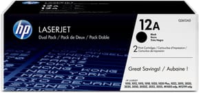 HP 12A Noir (Q2612AF) - Pack de 2 Toner HP LaserJet d'origine