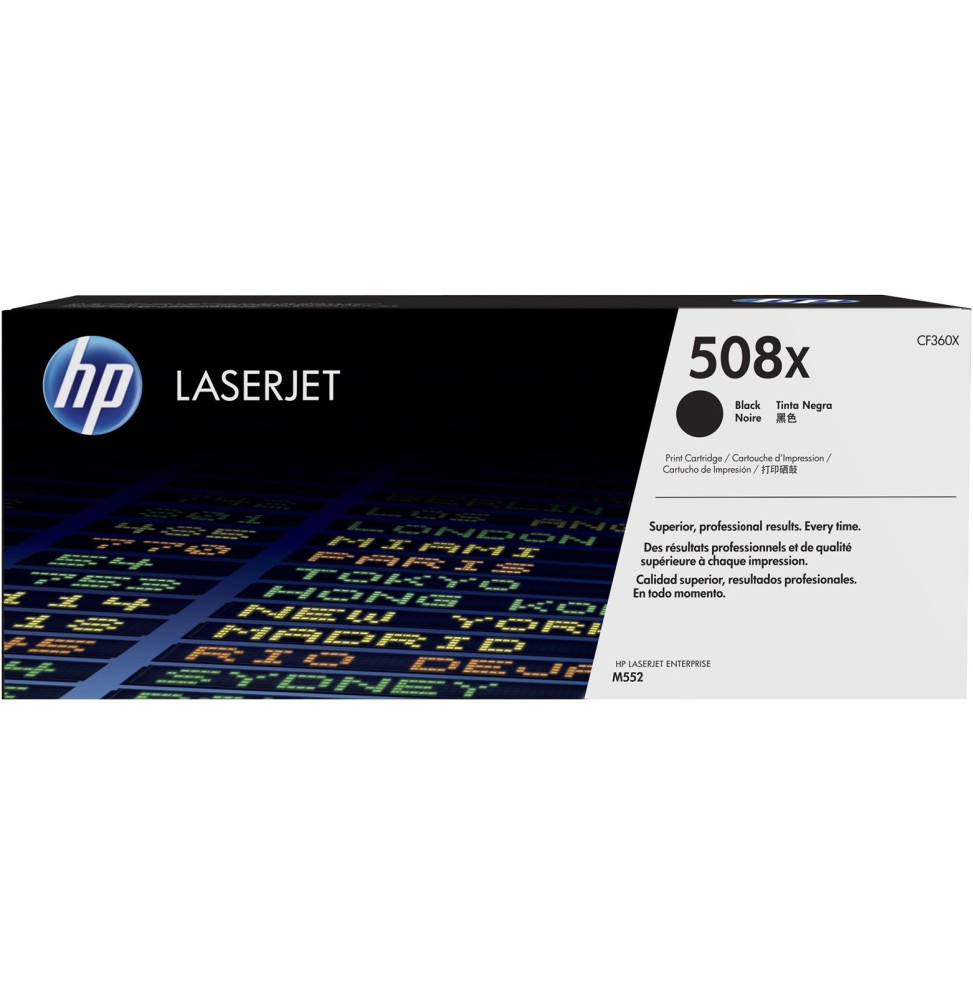 Toner HP 508X LaserJet Noir grande capacité authentique (CF360X)
