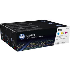 Lot de 3 toners authentiques cyan/magenta/jaune HP LaserJet 131A (U0SL1AM)