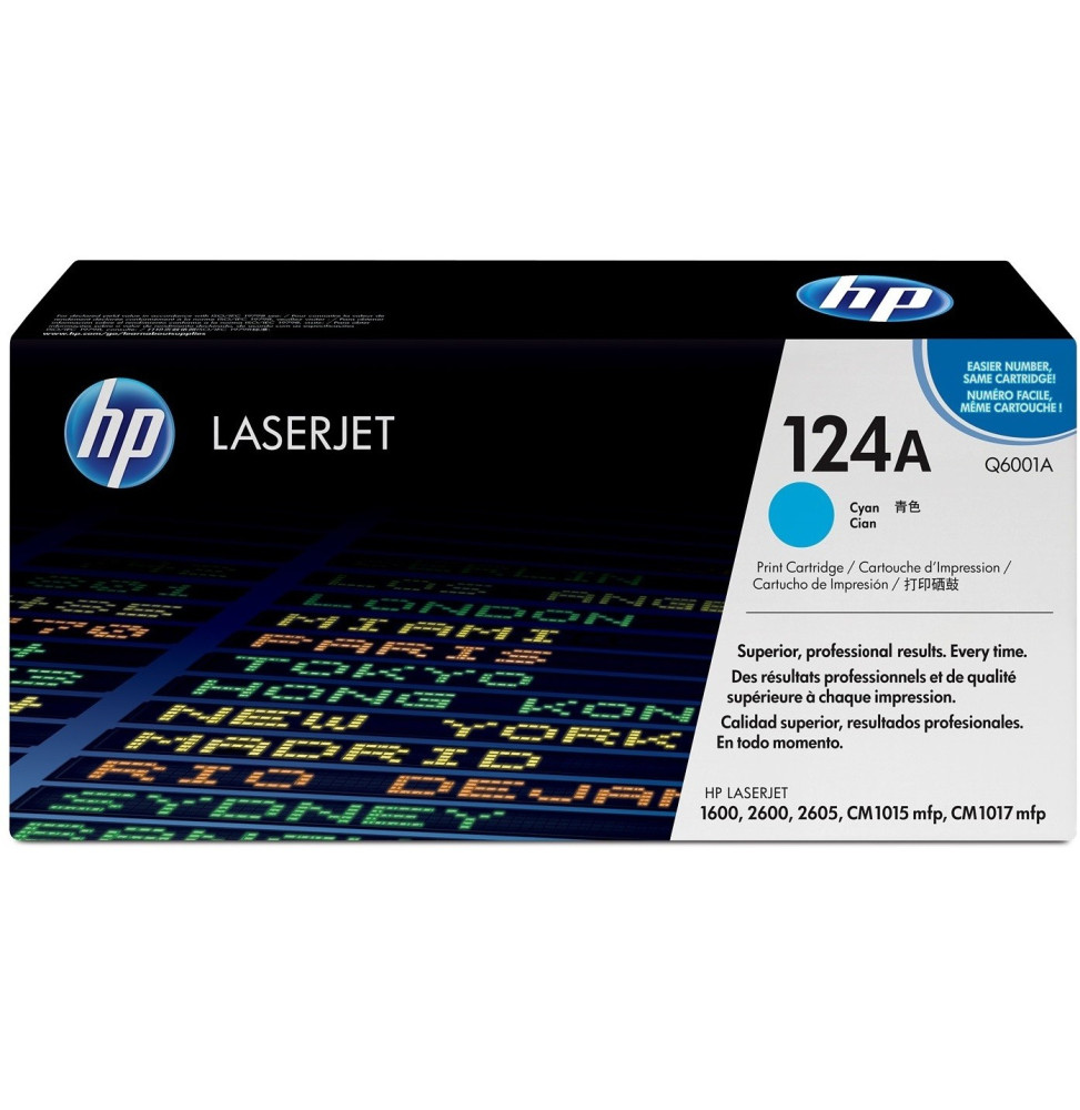 Cartouche d'encre cyan HP LaserJet 124A (Q6001A)