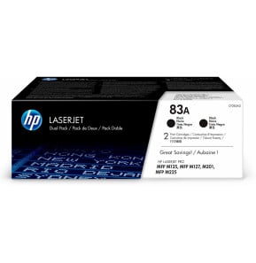Pack HP 83A de 2 cartouches authentiques de toner LaserJet - Noir (CF283AF)