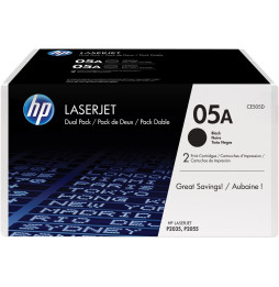 HP 05A Noir (CE505D) - Pack de 2 toners HP LaserJet d'origine