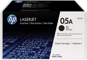 HP 05A Noir (CE505D) - Pack de 2 toners HP LaserJet d'origine