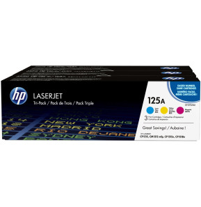 HP 125A Cyan/Magenta/Jaune (CF373AM) - Pack de 3 toners couleur HP LaserJet d'origine