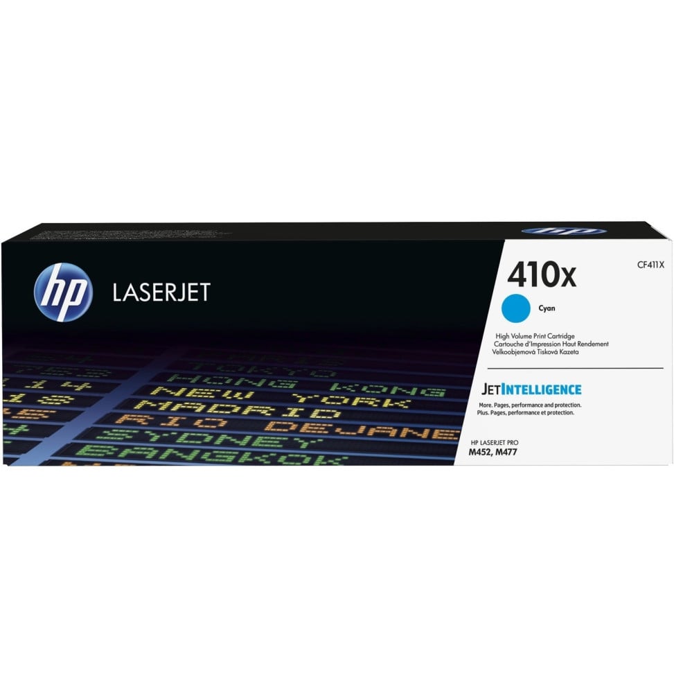 Cartouche de toner HP 410X LaserJet Cyan grande capacité authentique (CF411X)
