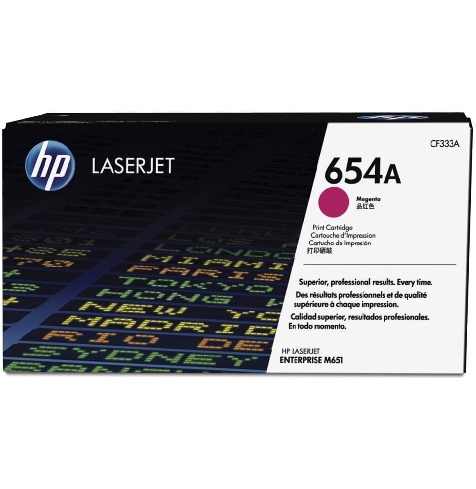 Cartouche de toner magenta d'origine HP LaserJet 654A (CF333A)