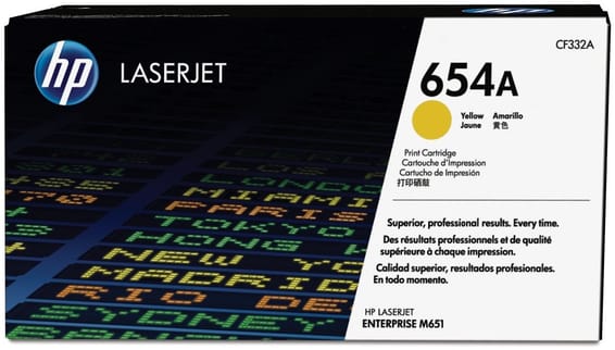 HP 654A Jaune (CF332A) - Toner HP LaserJet d'origine