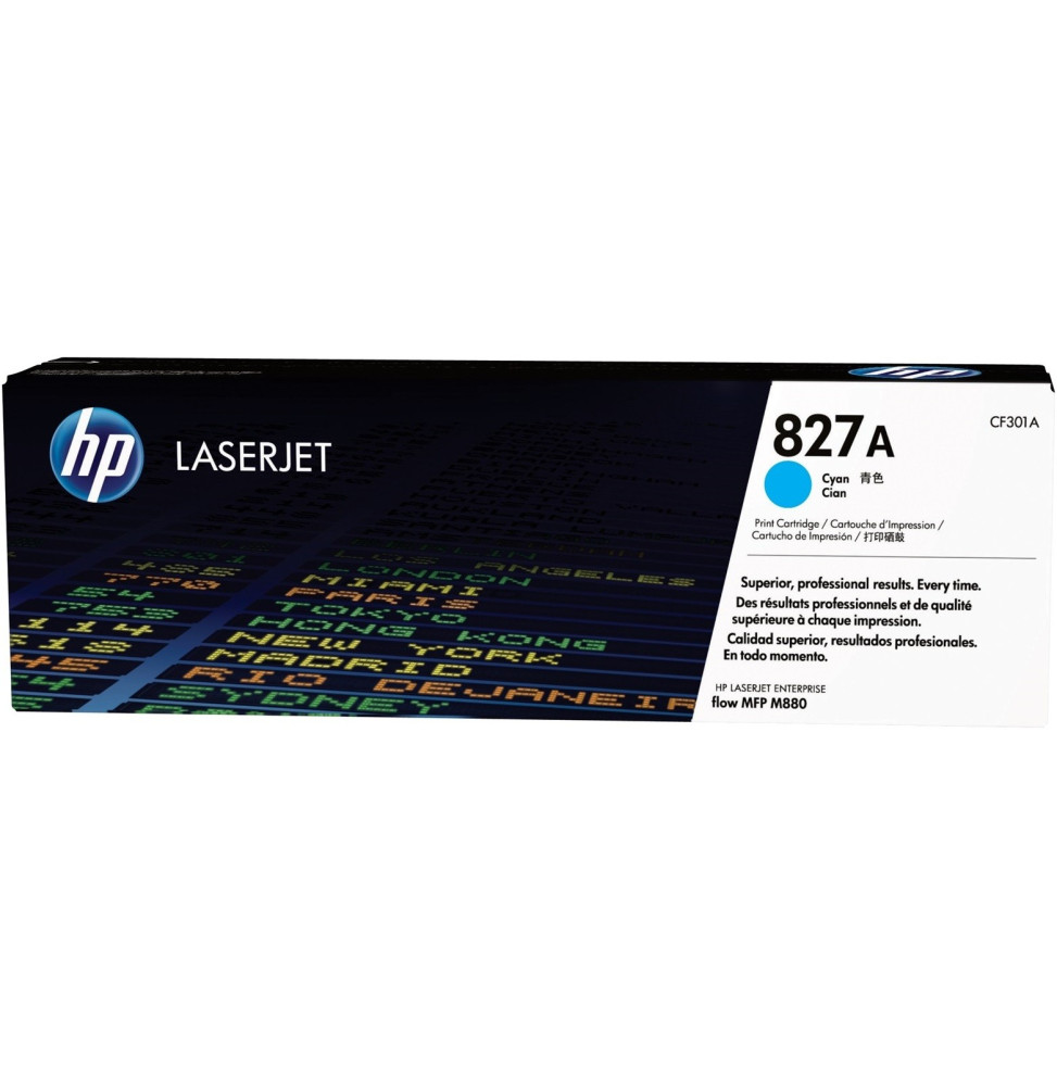 Cartouche de toner cyan d'origine HP LaserJet 827A (CF301A) Cartouche de toner cyan d'origine HP LaserJet 827A (CF301A)