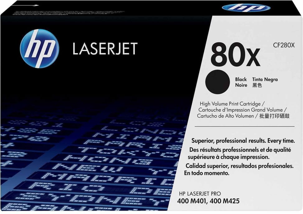 تونر HP LaserJet أصلي عالي السعة HP 80X أسود (CF280X) — صورة 1