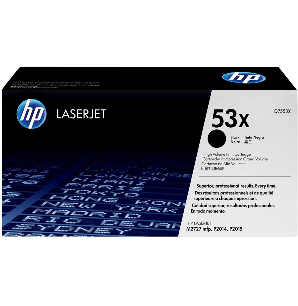 Cartouche d'encre noire HP LaserJet 53X (Q7553X)