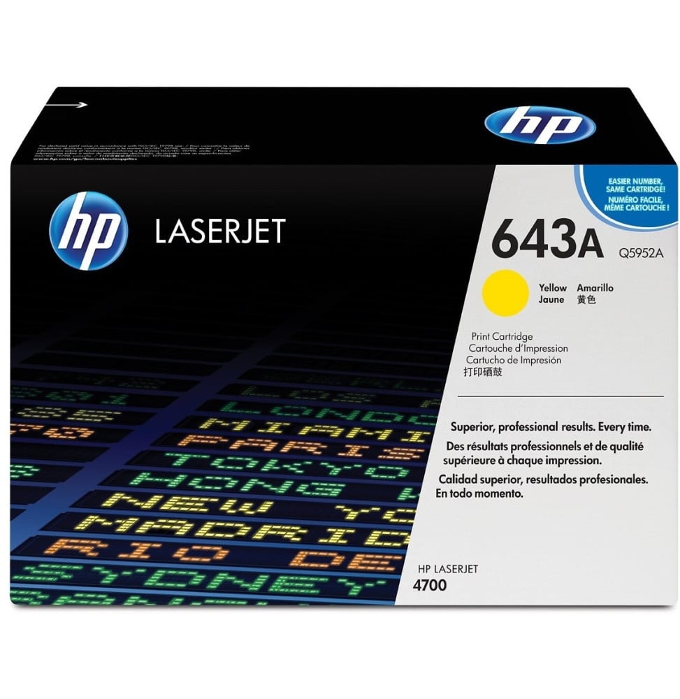 Cartouche d'impression jaune HP Color LaserJet Q5952A (Q5952A) Cartouche d'impression jaune HP Color LaserJet Q5952A (Q5952A)
