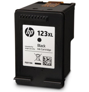 Cartouche d'encre noire grande capacité HP 123XL (F6V19AE)