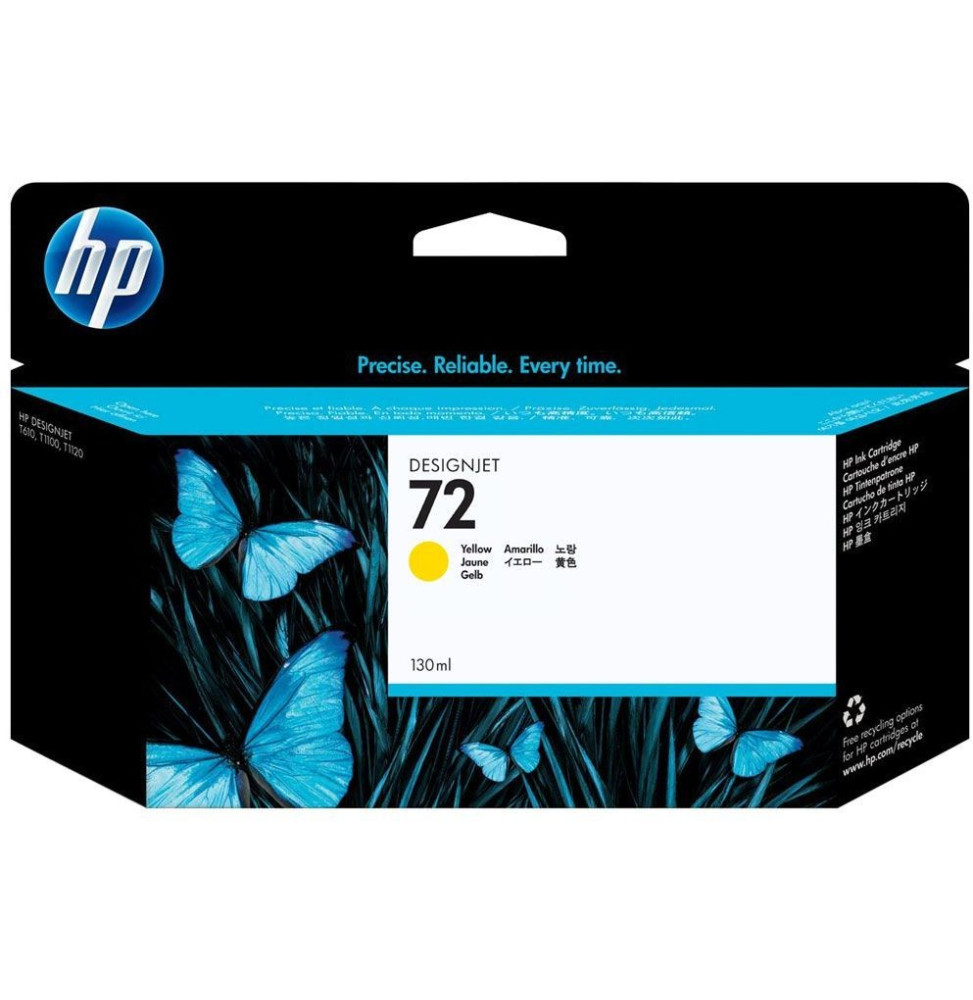 Cartouche d'encre jaune HP 72 130-ml (C9373A) Cartouche d'encre jaune HP 72 130-ml (C9373A)