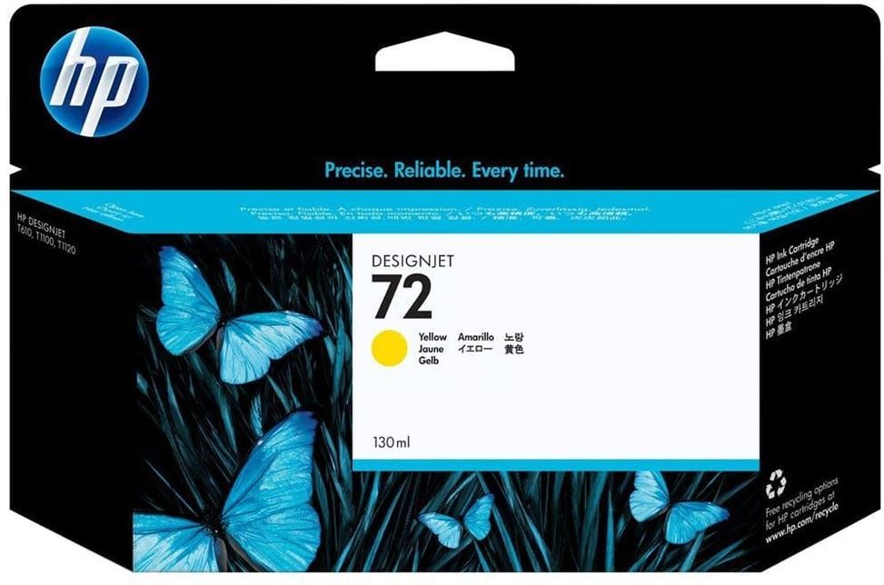 خرطوشة حبر HP أصلية HP 72 أصفر (C9373A) — صورة 1
