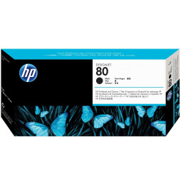 Tête d'impression et dispositif de nettoyage de tête d'impression noire HP 80 (C4820A)