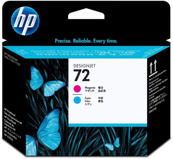 Têtes d'impression magenta et cyan HP  72 (C9383A)