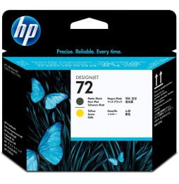 Têtes d'impression noir mat et jaune HP  72 (C9384A)