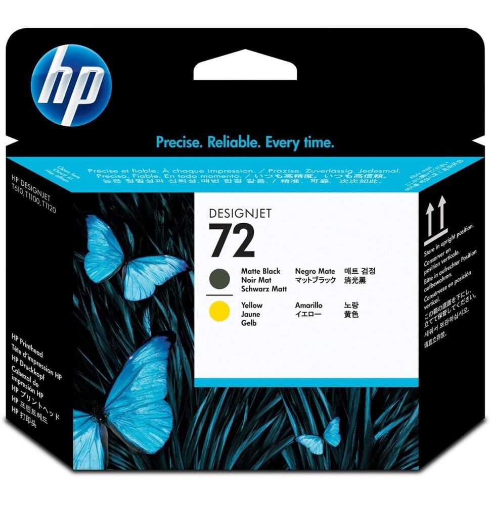 Têtes d'impression noir mat et jaune HP  72 (C9384A)