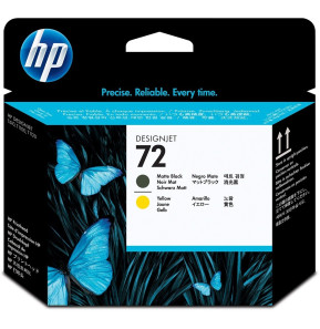 Têtes d'impression noir mat et jaune HP  72 (C9384A)