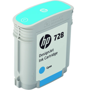 Cartouche d'encre HP 728 DesignJet Ink Cartridge Cyan 40ml (F9J63A)