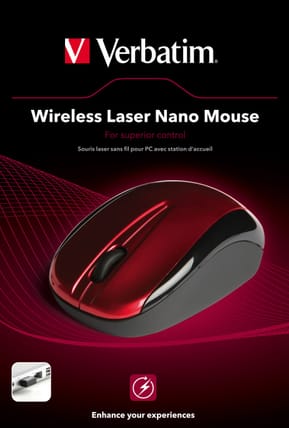 Souris Verbatim Nano sans fil laser - Rouge — image 2