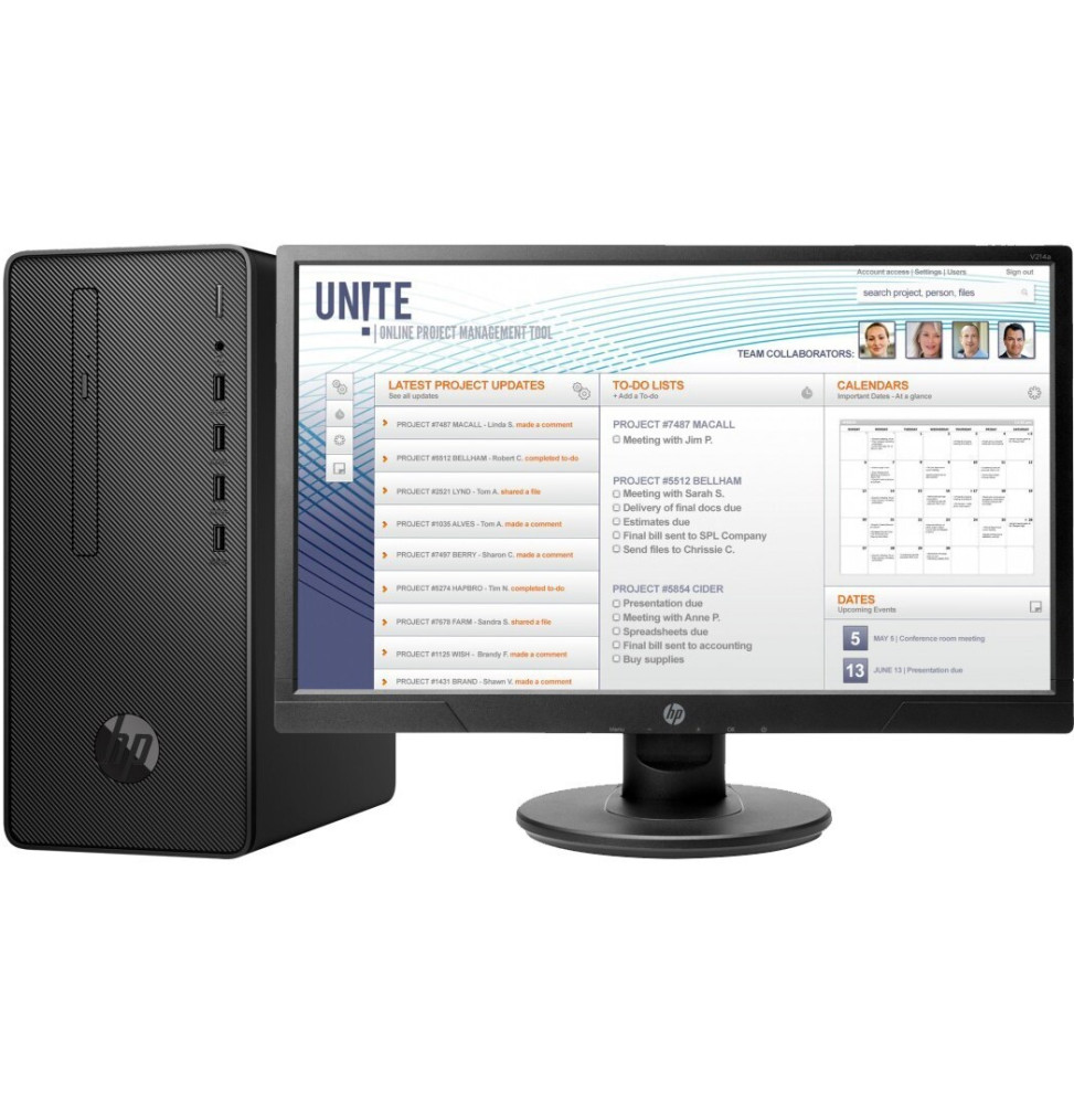 Ordinateur de bureau HP Pro G2 Microtour avec Écran (5QL05EA)