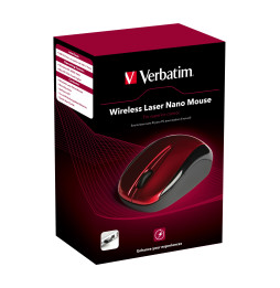 Souris Verbatim Nano sans fil laser - Rouge
