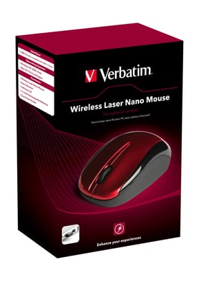 Souris Verbatim Nano sans fil laser - Rouge — image 5