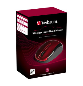 Souris Verbatim Nano sans fil laser - Rouge