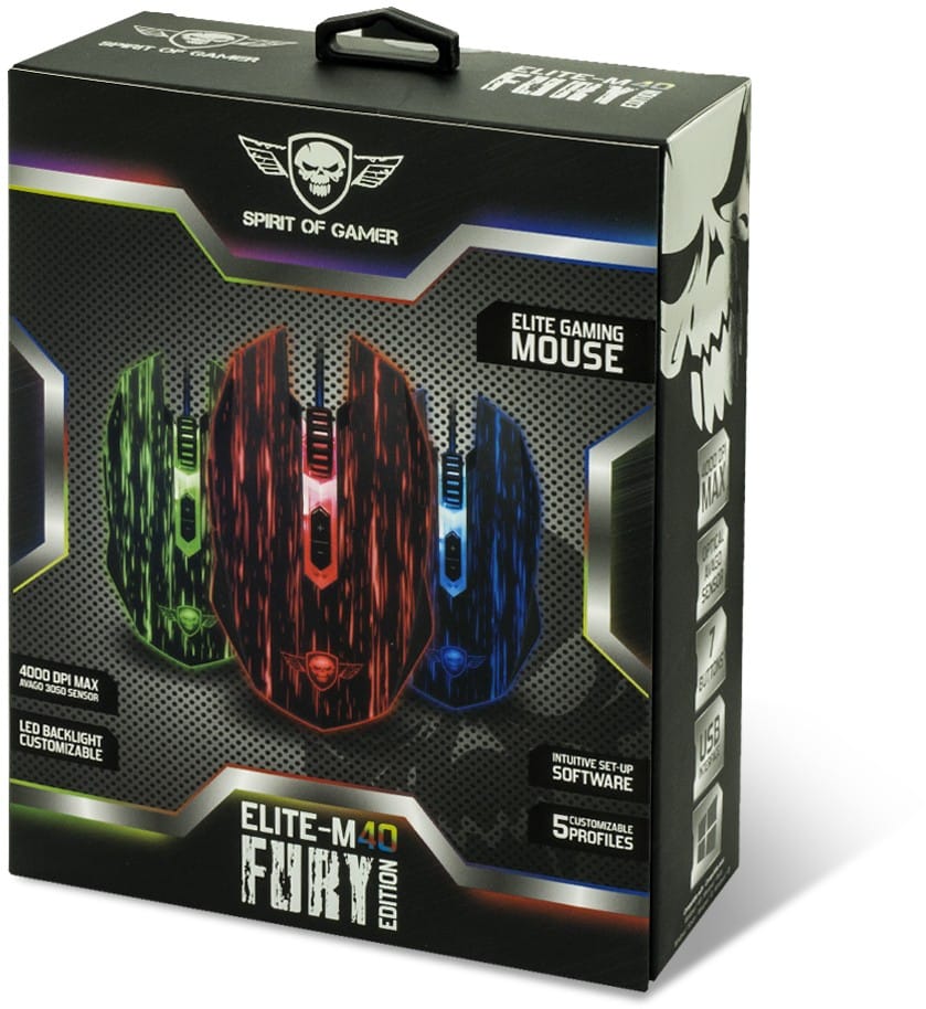 Souris de jeu SpiritOfGamer Elite M40 FURY - Optique (S-EM40F)
