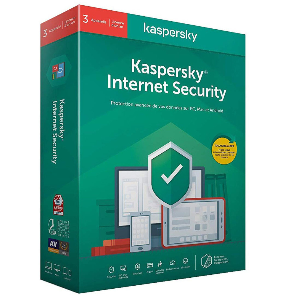 Kaspersky Internet Security 2020 - 3 Postes / 1 An