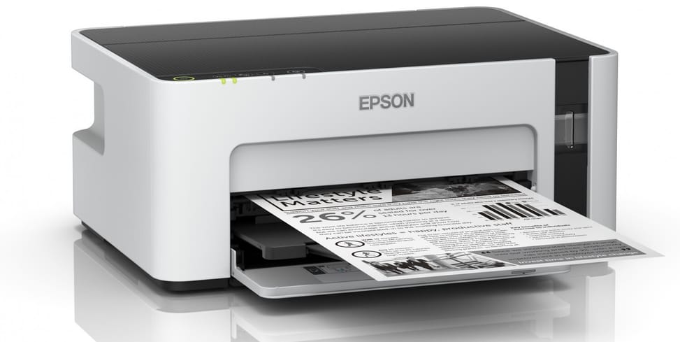 طابعة أحادية اللون بخزانات حبر قابلة للتعبئة Epson EcoTank M1120 (C11CG96404) — صورة 1