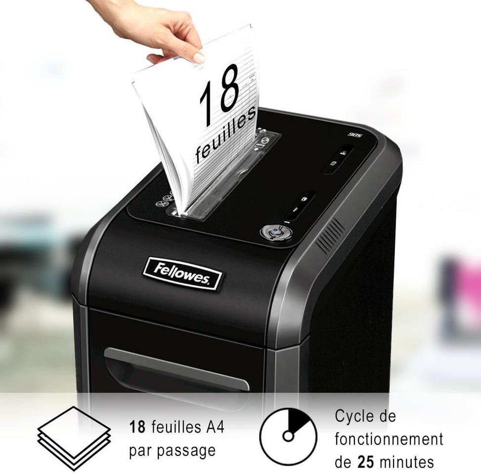 Destructeur de documents Fellowes coupe droite Powershred 90S (4690101)