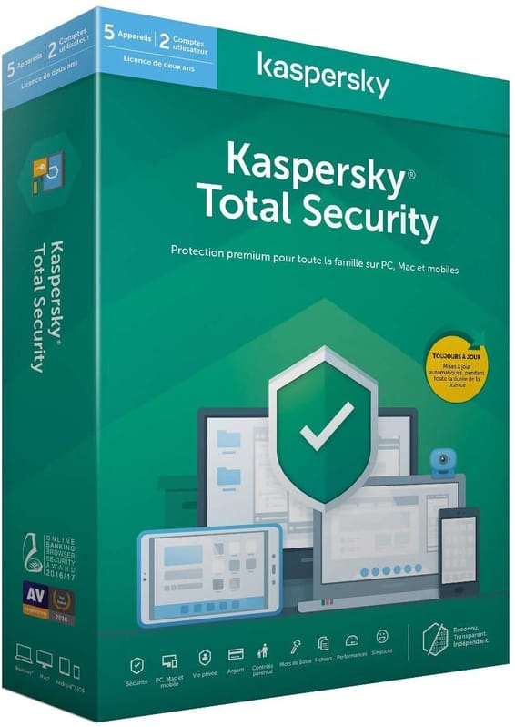 Kaspersky Total Security - 5 Postes / 1 an