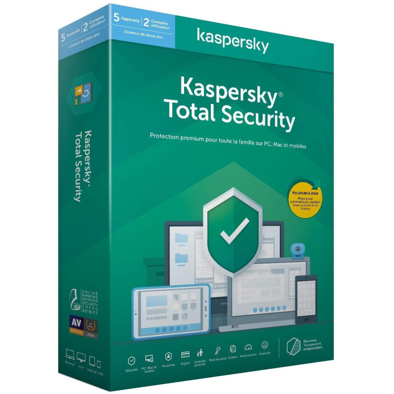 Kaspersky Total Security - 5 Postes / 1 an