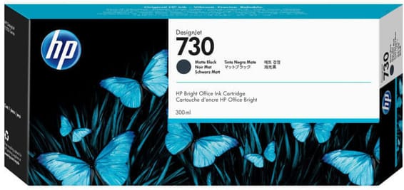 HP 730 Noir Mat - Cartouche d'encre HP d'origine (P2V71A)
