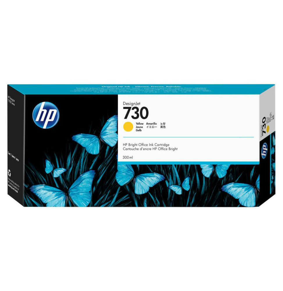 HP 730 Jaune - Cartouche d'encre HP d'origine (P2V70A)