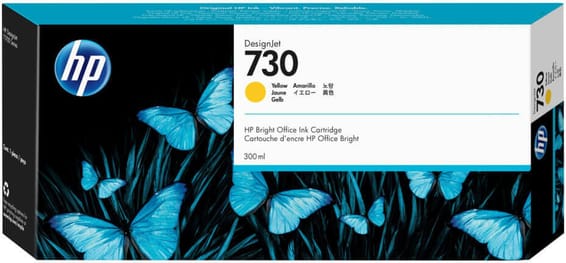 HP 730 Jaune - Cartouche d'encre HP d'origine (P2V70A)