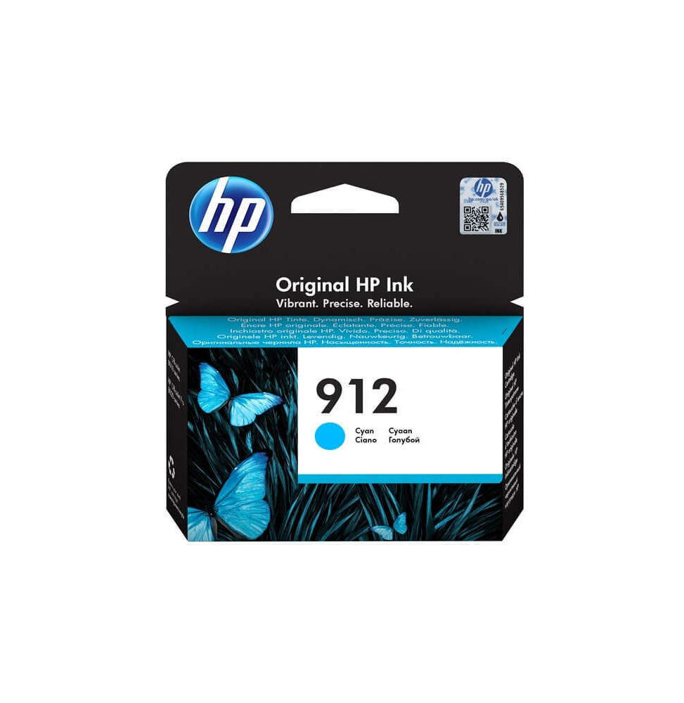 HP 912XL Cartouche d'encre cyan authentique, grande