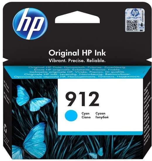 HP 912 Cyan - Cartouche d'encre HP d'origine (3YL77AE)