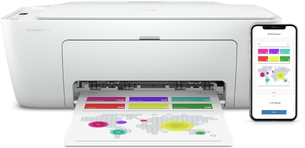 Imprimante multifonction Jet d’encre HP DeskJet 2710 (5AR83B)