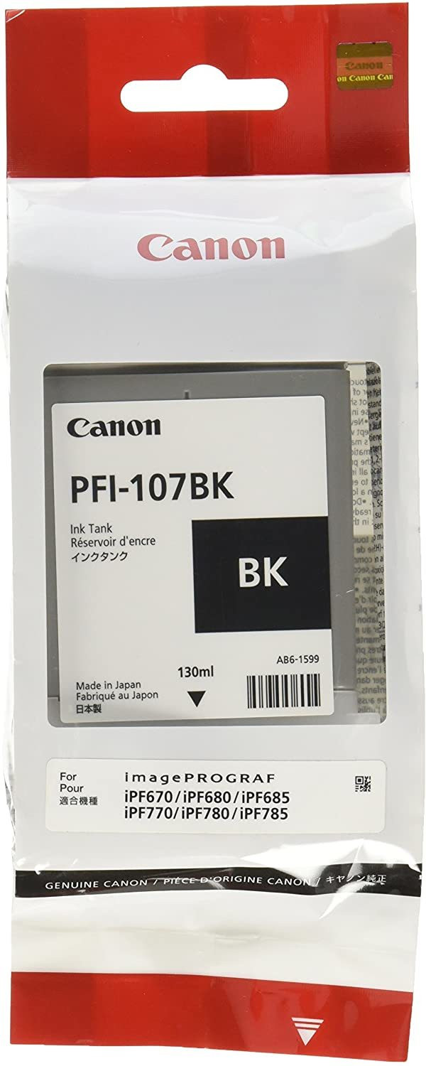 Canon PFI-107BK 130 ml Bouteille d'encre Canon d'origine (6705B001AA)  prix Maroc