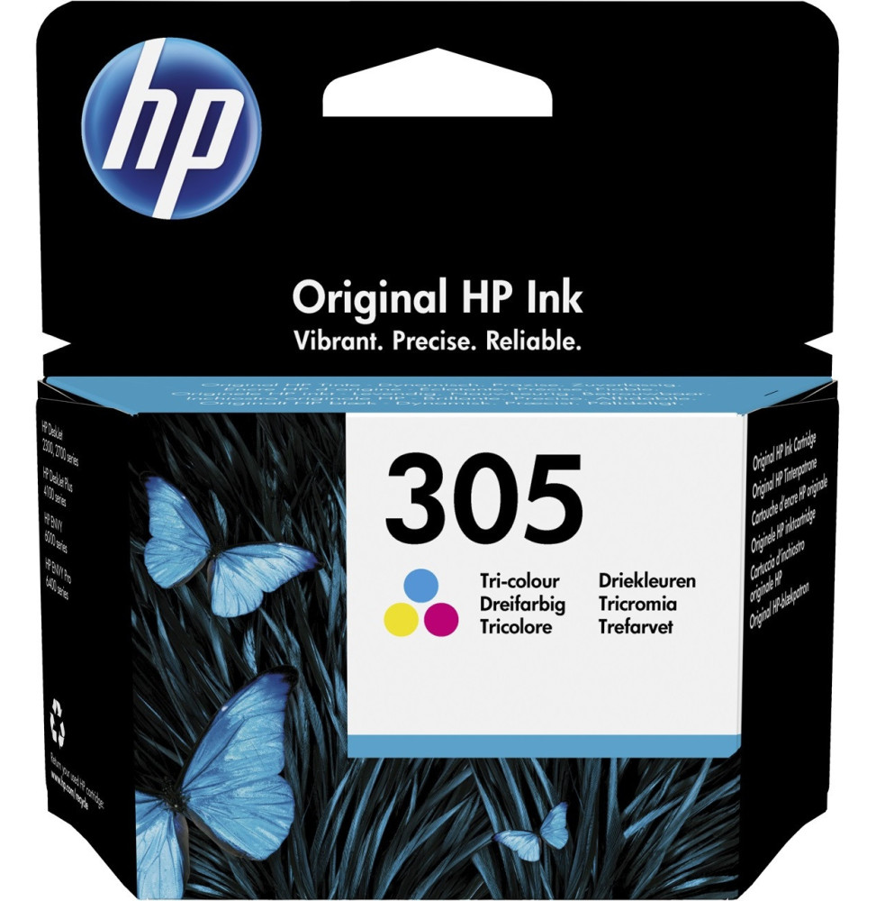 HP 305 trois couleurs - Cartouche d'encre HP d'origine (3YM60AE)
