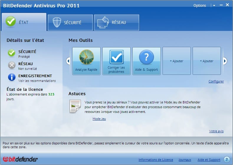 BitDefender Antivirus 2011 1an/3PCs
