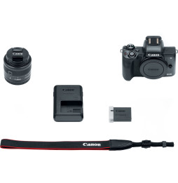 Appareil photo hybride Canon EOS M50 Noir + objectif EF-M 15-45mm STM Noir (2680C012AA)